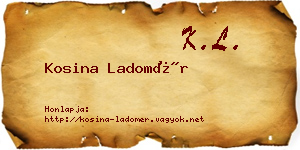 Kosina Ladomér névjegykártya
